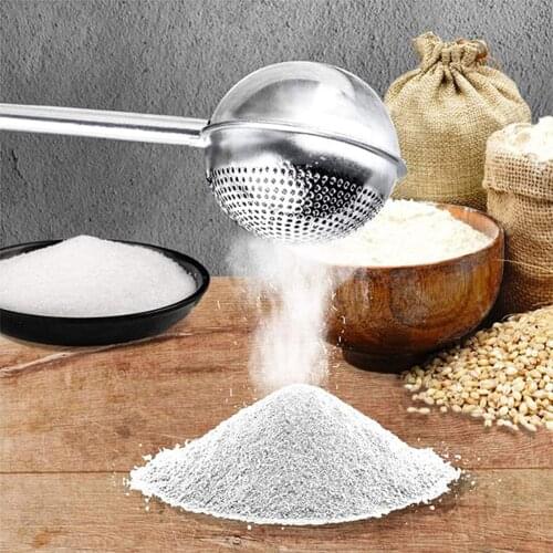 2PC Powdered Sugar Shaker Duster Flour Dispenser Shaker with Spring-operated Handle Stainless Steel One-handed