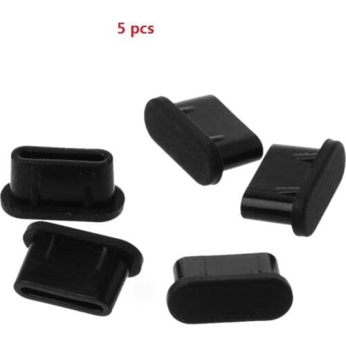 5PCS Type-C Dust Plug USB Charging Port Protector Silicone Cover for Samsung Huawei Smart Phone Accessories