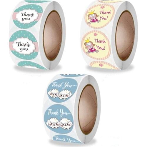 500pcs/roll Thank You sticks Jewelry Gift Sealing 25mm Stickers Diary Stickers Festival Birthday Party Gift Decorations Labels