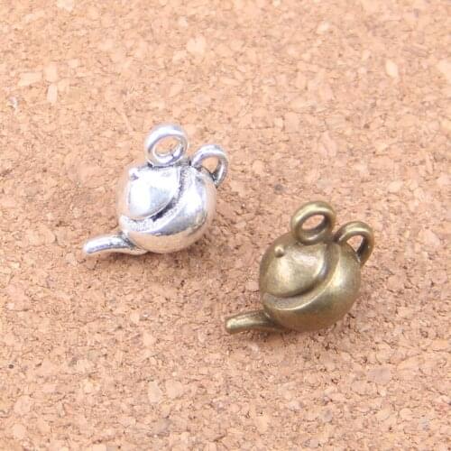 8pcs Charms 3D teapot 18x13x10mm Antique Pendants,Vintage Tibetan Silver Jewelry,DIY for bracelet necklace