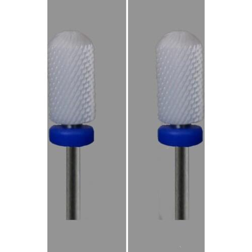 2pcs White Ceramic Nail Drill Bit - Smooth Top Bit -M