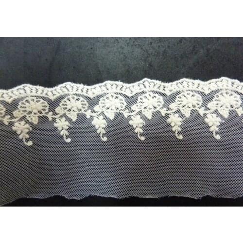 Free shipping Flower white cotton embroidered lace,3-15cm width,XERYs1003