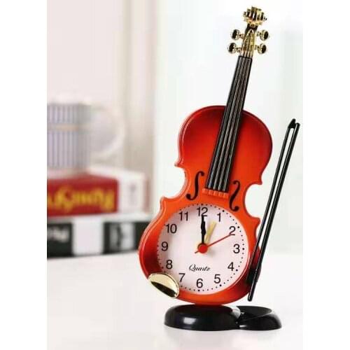 Free ship! Creative Retro Violin/Gun Model Table Alarm Clock Student Desk Alarm Clock kids holidays gifts home table decoration