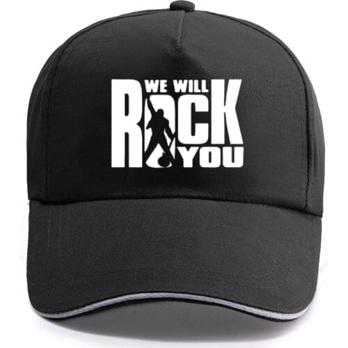Cotton Trucker Caps We Will Rock You Print Baseball Cap Men Women Unisex Fashion Queen Rock Band Fans Rock Roll Hip Hop Hats