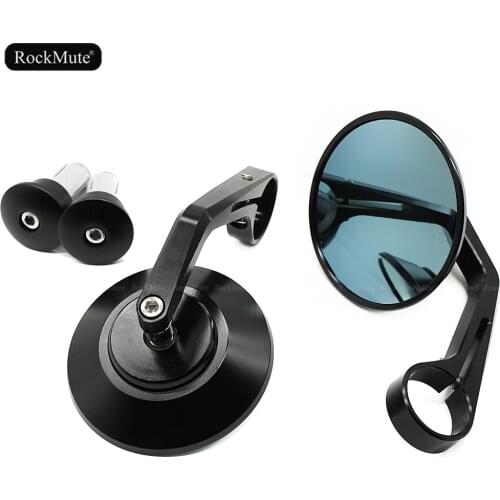 Rear View Side Rearview Round Mirrors For Universal Motorcycle Sport Bike Naked Retro Cafe Racer Fit 22mm/28mm Handlebar/Bar End