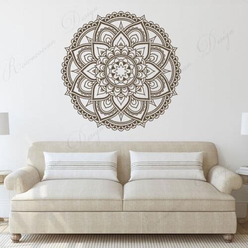 Large Size Mandala Wall Stickers Vinyl Home Decor For Living Room Boho Bohemian Bedroom Decals Meditation Yoga Wallpaper 4297