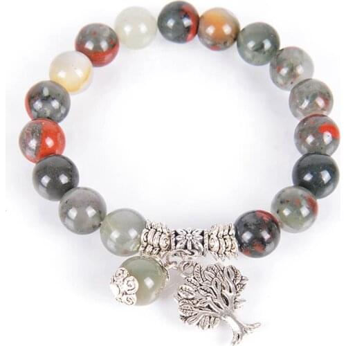 Chakra Natural Stone yellow Vein Agates Onyx stone Bracelets Tree of Life Bracelet Beads ReikiHealing Meditation Energy Bangles