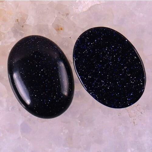 30x22MM Blue Sandstone Bead Oval Cabochon CAB GEM Jewelry Making (2pcs/lot) H055