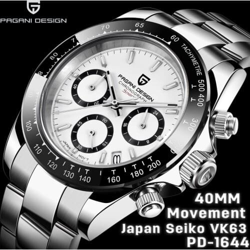 2021 PAGANI DESIGN Quartz Sport Diving Sapphire Watches Stainless Steel 100M Waterproof Luminous Mens watches VK63 Luxury Watch