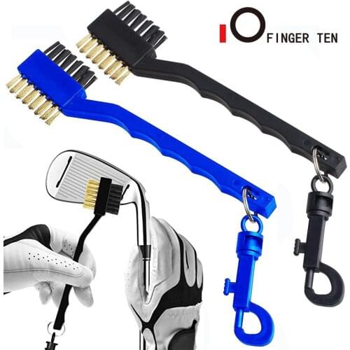 Practice Training Aid Golf Cleaning Brush 2 Sides Regroove Wedge Club Cleaner Brush Tool Nylon Brass Wires Kit Clip Accessories