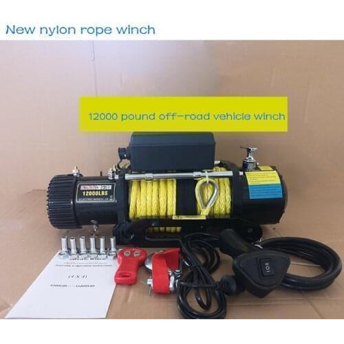 12v/24v 12000 pounds of new nylon rope winch off-road winch electric winch With wireless remote control