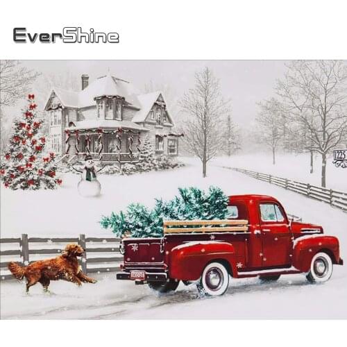 EverShine Diamond Embroidery Landscape Needlework DIY Diamond Painting Car Cross Stitch Hot Sale Winter Rhinestones Pictures