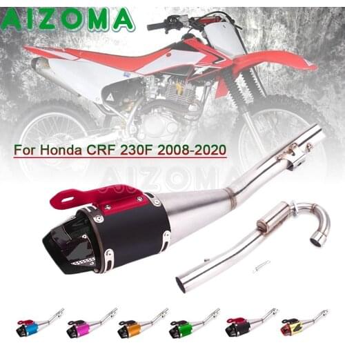 7Color Motorcycle Dirt Bike Exhaust Muffler Full System Middle Pipe Slip On Escape Moto Muffler Pipe For Honda CRF230F 2008-2020