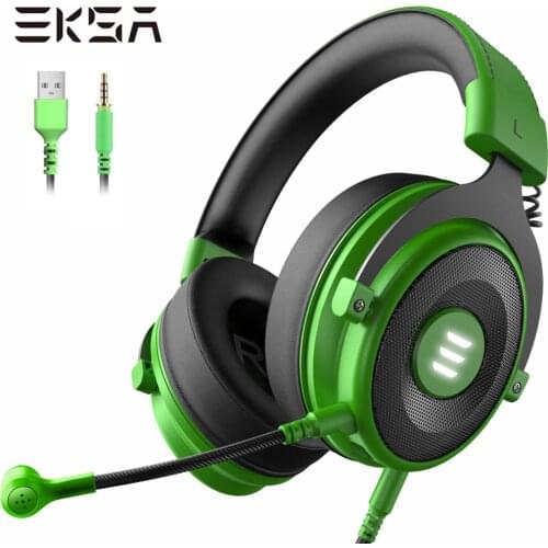 Gaming Headset Gamer EKSA E900 Pro 7.1 Surround Wired Headphones PC USB/3.5mm Earphones For PS4 Xbox with Noise-Canceling Mic