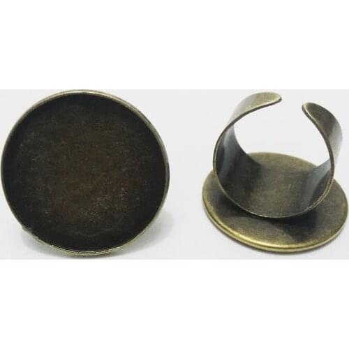 Ring base setting tray Cabochon Cameo bezel Adjustable Findings rrame Photo Glue Glass Dome Fittings jewelry making accessorie