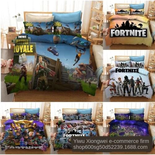 3D Fortress Night Comforter Duvet Cover Sets Fortnites Bedding Set 2/3-Piece Fortnights Bed Cover Pillow Cover Quit Cover Home