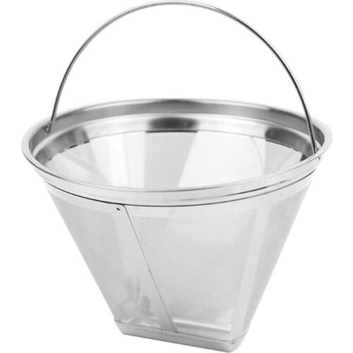 Stainless Steel Reusable Cone Shape Coffee Filter Dripper Strainer Mesh Basket Kitchen Gadgets