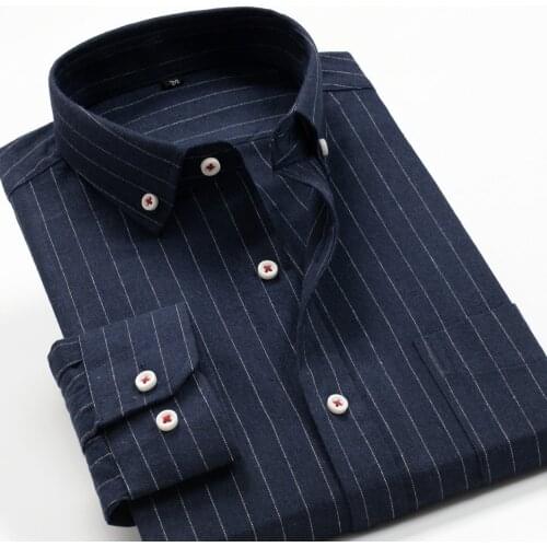 Oversized 9XL 10XL Men Spring and Autumn Striped Long Sleeve Shirt 2021 New Men 's Business Casual Loose Fat Button Up Shirt