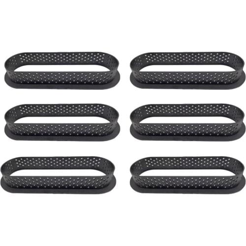 Egg Tart Cake Ring Set Plastic Perforated Oval Shape French Dessert Mould Fruit Cookies Pastry Kitchen Baking Molds