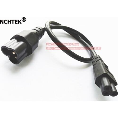 NCHTEK IEC 320 C5 Female to C6 Male Power Extension Cord, Micky 3Pin Male to Female Extension Cable 0.5M/Free Shipping/10PCS