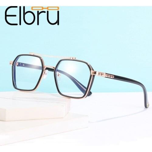Elbru Myopia Glasses Fashion Men Women Double Beam Anti-blue Light Myopia Glasses Eyewear -1 -1.5 -2 -2.5 -3 -3.5 Shortsighted