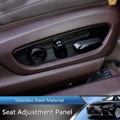 QHCP Seat Adjustment Panel Stainless Steel Decorative Sticker Covers For Lexus ES 200 260 250 300H 2018 Car Interior Accessories