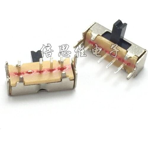 50pcs/Toggle switch SK13D07VG3 Belt bracket Small Toggle switch 4 Pin 3 files Handle high 4MM