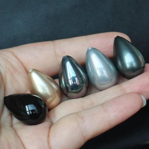 Half Drilled Shell Pearl Drop shape beads 5x8mm-16x25mm 2pcs ,For DIYJewelry making! Mixed wholesale for all items