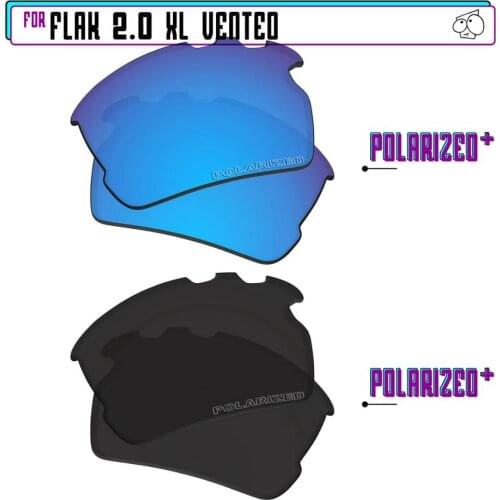 EZReplace Polarized Replacement Lenses for - Oakley Flak 2.0 XL Vented Sunglasses - BlackPPlus-BluePPlus