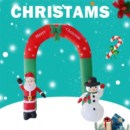 Holiday Lighting LED Light Christmas Scene Decorations Layout of The Site Props Inflated Christmas Arch Santa Snowman Garden Led