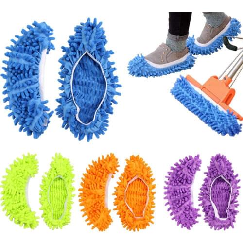 1Pcs Fashion Cleaning Foot Shoe Cover Lazy Floor Dusting Cleaner House Mop Slipper Microfiber Chenille Shoes Cover