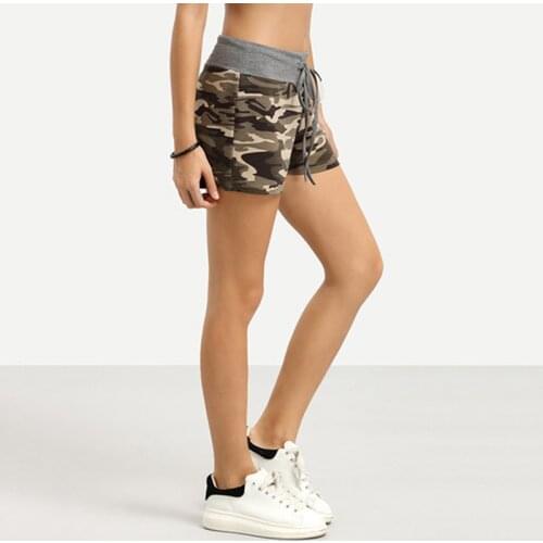 Summer New Female Fashion Camouflage Print Shorts Women Cotton Casual Lace Up Camo Cargo Shorts Army Military Hot Shorts
