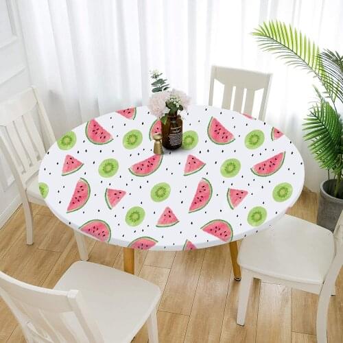 Leave Printing Table Cover For Home-Kitchen-Living Room Decoration Round Tablecloth Waterproof Oilproof Stretch Cover Tablebasse