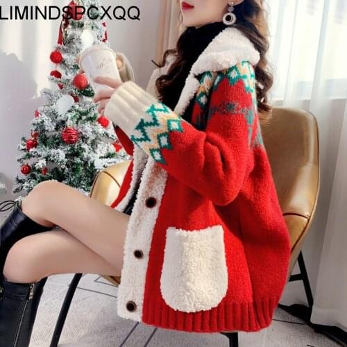 Sueter Mujer Winter Ladies Sweater Cardigan Fashion Thick Loose Knit Coat Pull Viper Korean Straight Long Sleeve Clothes Regular