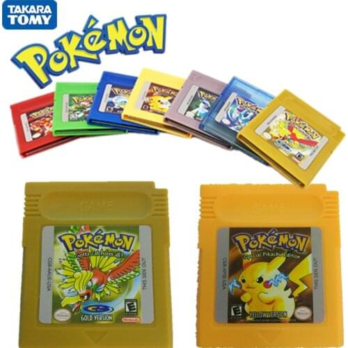 TAKARA TOMY English Pokemon Series 16 Bit Video Game CGB-AAXE-USA THIS SIDE OUT GOLD Language Collect Colorful Version Card Toys
