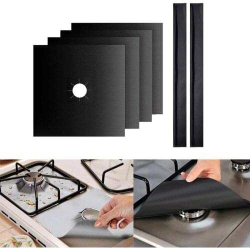 4pcs Cuttable Stovetop Covers Heat Resistant Reusable Cuisine Stove Oil Prevent Protecting Pads Household Kitchen Accessories