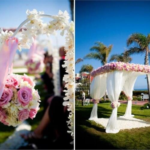 Top-rated 3M*3M*3M white color square canopy drape/chuppah/arbor drape swag for wedding decoration,Include Drape and Stand