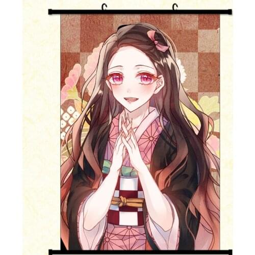 Japanese Anime Demon Slayer: Kimetsu no Yaiba Wall Scroll Poster Wall Hanging Poster Home Decor cartoon scroll painting