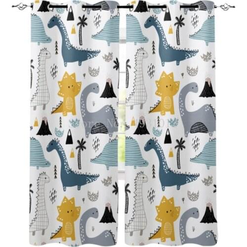 3D Cartoon Dinosaur Window Treatments Curtains Valance Living Room Curtain Curtains Bedroom Decor Kids Room Curtain Curtain
