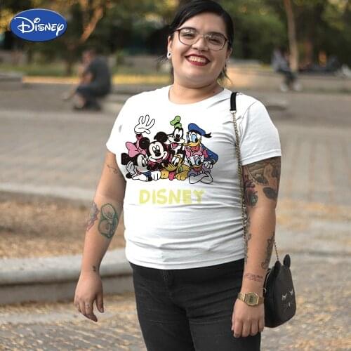 Disney Mickey Mouse T-Shirts Women T Shirts Plus Size Family Look Casual Funny Soft Fabric 2021 New Arrivals Elegant Party Vogue