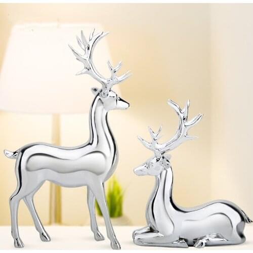 Golden Lucky Deer Decoration Living Room Wine Cabinet Decoration Move House New Home Gift Entrance Decoration Oranment