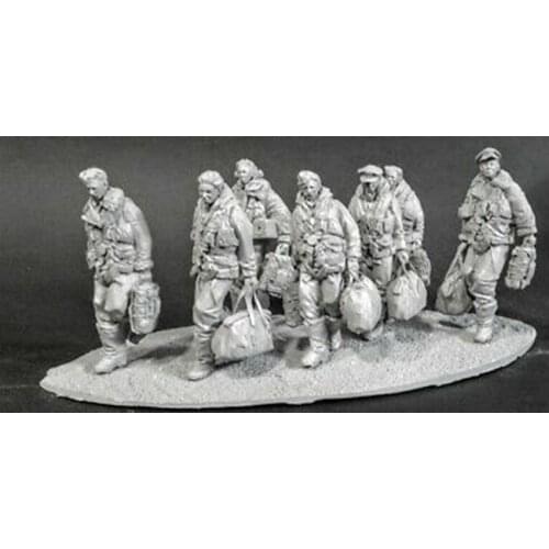 1/32 Resin Figure Model Kit Unassambled Unpainted 1098(7 FIGURES WITH BASE)