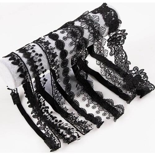 10pcs/Lot Lovely New Black Lace Flowers Children Headbands Elastic Hair Bands Girls Headwear Kids Accessories Princess Hairbands