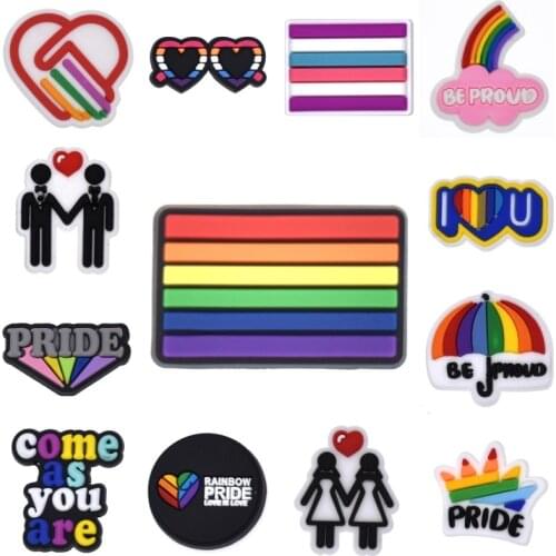 10 PCS Homosexuality Gay Men Lesbians Sign Love Is Love Adults Shoe Charms Decorations Fit Hole Bands