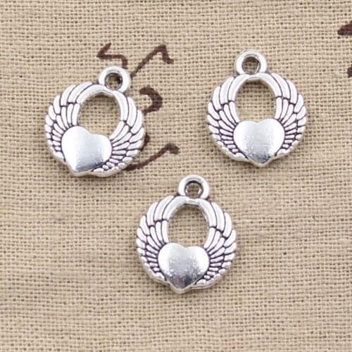 10pcs Charms Angel Wings 15x12mm Antique Making Pendant fit,Vintage Tibetan Silver color,DIY Handmade Jewelry