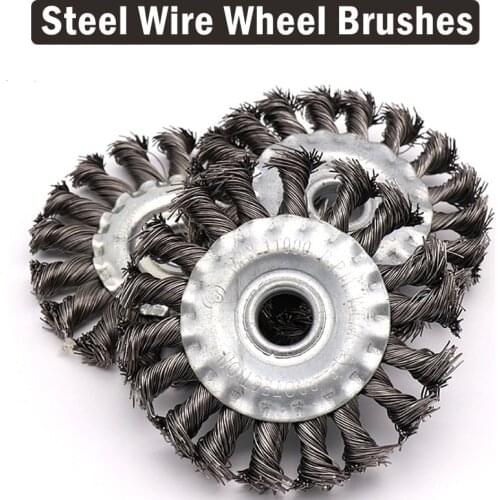 100/125/150 mm 4 " Trimmer Part Head Twist Knot Steel Wire Wheel Cup Brush Disc Brush Disc