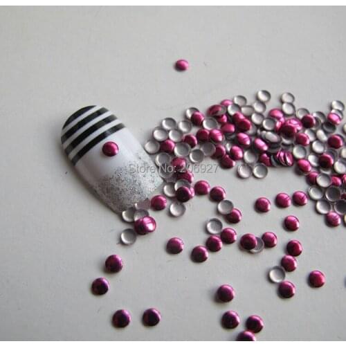 200pcs Cute S-28 3mm Nail Art Hot Pink Round Metal Stud Nail Art Decoration