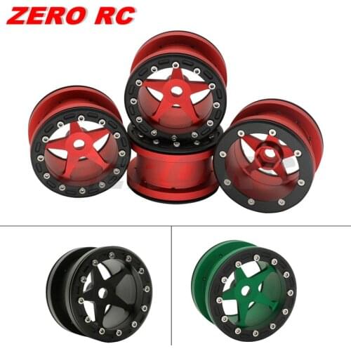 4PCS 1/10 RC Rock Crawler Aluminum 2.2 Beadlock Wheels Rims 5-Spoke For Axial SCX10 RR10 Wraith 90048 90018 Traxxa TRX4 TRX-6