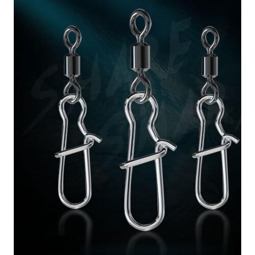 50Pcs Pike Fishing Accessories Stainless Steel Fishing Connector Bearing Rolling Swivel Pin 8 Sub-Ring Fishing Tackle