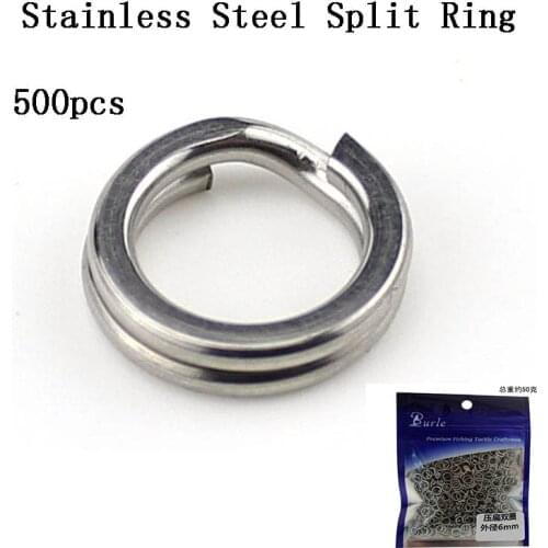 500Pcs Fishing Accessary Split Rings Stainless Steel Fishing tool Swivel Snap Split Ring Pesca Connector Peche tools